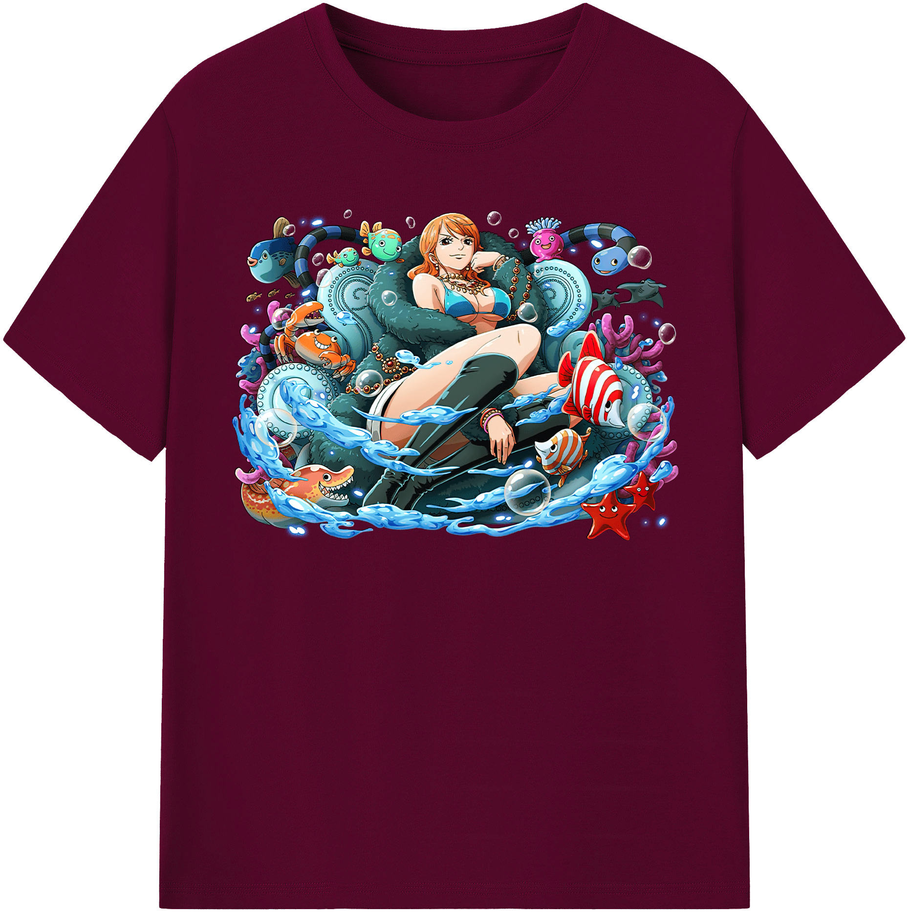 （画像用） ワンピース ナミ ONE PIECE Nami レディースカジュアルプリントTシャツ（綿100％）